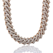 Load image into Gallery viewer, 16mm 30 CT. Natural Diamond Miami Cuban Chain In 10 KT Rose Gold