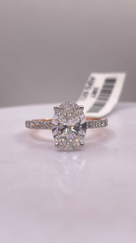 2.46 CT. Lab Grown Oval Shape Diamond Engagement Ring In 10 KT Rose Gold