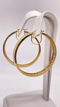 Load image into Gallery viewer, CZ Women’s Hoop Earrings In 14 KT Yellow Gold