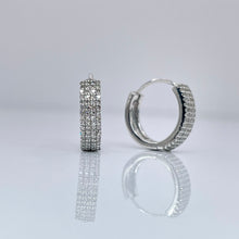 Load image into Gallery viewer, 0.40 CT. Natural Diamond Hoop Earrings In 10 KT White Gold