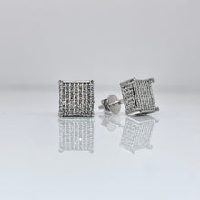 Load image into Gallery viewer, 0.50 CT. Natural Diamond Square Shape Stud Earrings In 10 KT White Gold