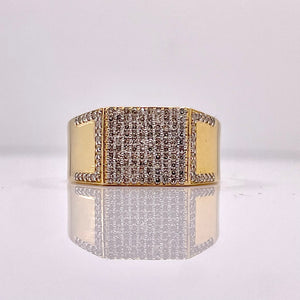 0.55 CT. Natural Diamond Men’s Square Shape Ring In 10 KT Yellow Gold