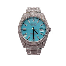 Load image into Gallery viewer, 41mm Diamond DateJust Rolex Watch With Tiffany Blue Dial