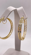 Load image into Gallery viewer, CZ Women’s Hoop Earrings In 14 KT Yellow Gold