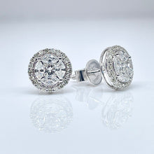 Load image into Gallery viewer, 0.77 CT. Natural Diamond Stud Earrings In 10 KT White Gold