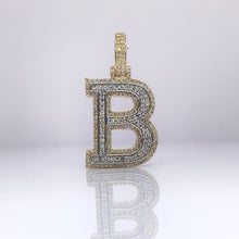 Load image into Gallery viewer, 0.59 CT. T.D.W Natural Diamond Two-Tone Initial B Pendant In 10 KT Gold