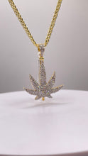 Load image into Gallery viewer, 1.03 CT. Natural Diamond Marijuana Leaf Pendent In 10 KT Yellow Gold