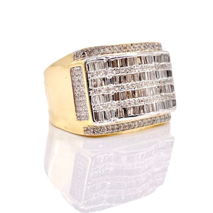 1.28 CT. Natural Diamonds Men’s Ring In 10 KT Yellow Gold