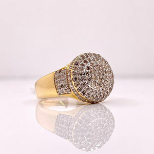 1.56 CT. Natural Diamonds Round Shape Men’s Ring In 10 KT Yellow Gold