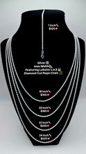 Load image into Gallery viewer, 1mm Diamond Cut Rope Chain/Bracelet In Silver