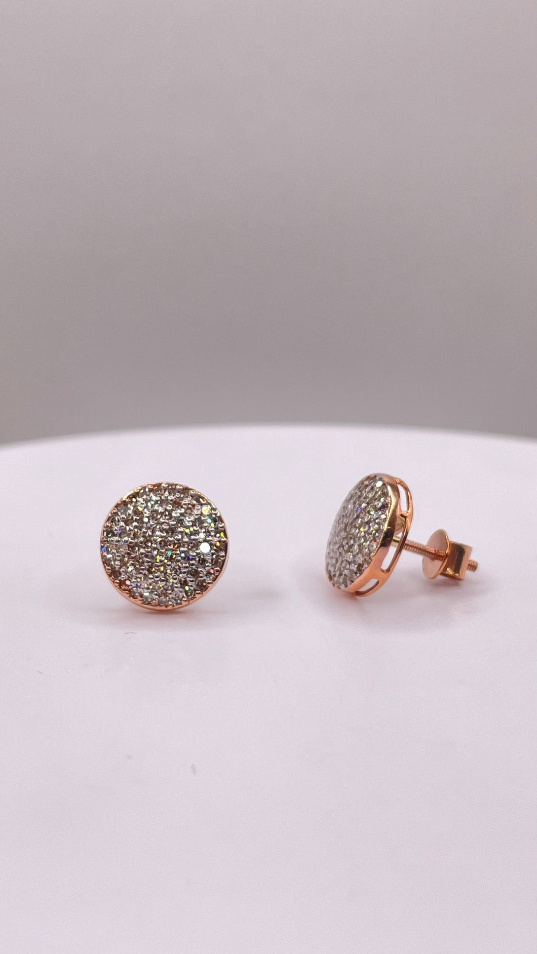 0.50 CT. Natural Diamond Round Shape Stud Earrings In 10 KT Rose Gold