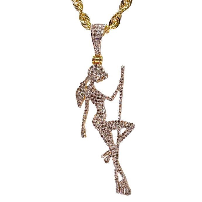 0.71 CT. Natural Diamond Stripper Pendent In 10 KT Yellow Gold
