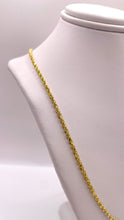 Load image into Gallery viewer, 2mm Semi Solid Rope Chain/Bracelet In 10 KT Yellow Gold