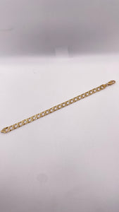 7.6mm Men’s Link Bracelet In 10 KT Yellow Gold