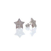Load image into Gallery viewer, 0.31 CT. Natural Diamond Star Shape Stud Earrings In 10 KT White Gold