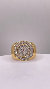 0.65 CT. Natural Diamond Round Shape Men Ring In 10 KT Yellow Gold