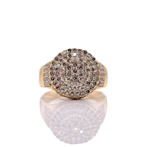 1.56 CT. Natural Diamonds Round Shape Men’s Ring In 10 KT Yellow Gold