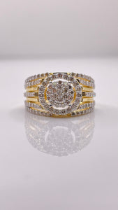 1.24 CT. Natural Diamond Round Shape Ring In 10 KT Yellow Gold