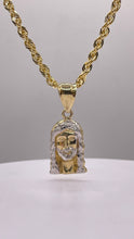 Load image into Gallery viewer, Jesus Pendent &amp; Rope Chain Combo In 10 KT Gold