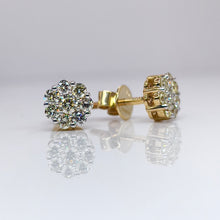 Load image into Gallery viewer, 0.70 CT. T.D.W Natural Diamond Stud Earrings In 10 KT Yellow Gold