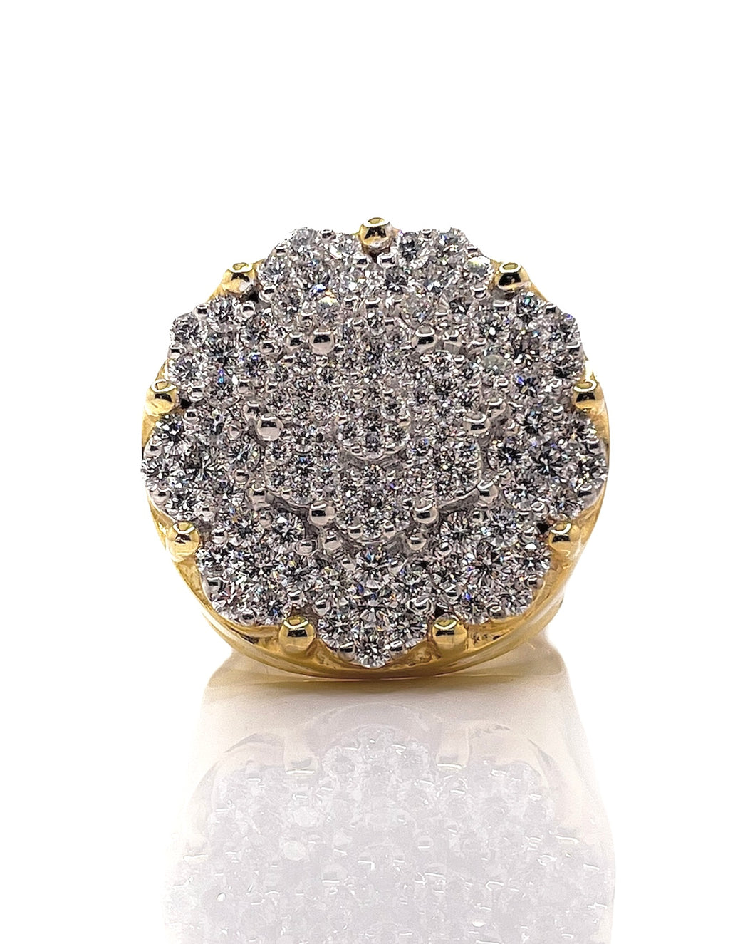 2.87 CT. Lab Grown Diamond Mens Ring In 10 KT Yellow Gold
