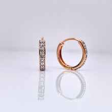 Load image into Gallery viewer, 0.27 CT. Natural Diamond Hoop Earrings In 10 KT Rose Gold