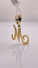 Load image into Gallery viewer, 0.24 CT. Natural Diamond M Initial Pendent In 10 KT Yellow Gold