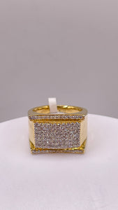 1.09 CT. Natural Diamond Square Shape Men’s Ring In 10 KT Yellow Gold