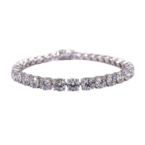 17.00 CT. Lab Grown Diamond Tennis Bracelet In 14 KT White Gold