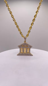 1.24 CT. Natural Diamond Bank Pendent & Rope Chain Combo