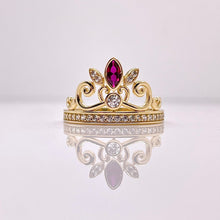 Load image into Gallery viewer, Women’s Tiara CZ Ring In 10 KT Yellow Gold