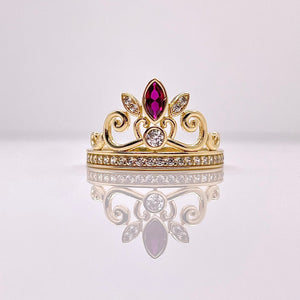 Women’s Tiara CZ Ring In 10 KT Yellow Gold