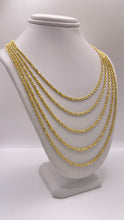 Load image into Gallery viewer, 2mm Semi Solid Rope Chain/Bracelet In 10 KT Yellow Gold