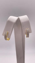 Load image into Gallery viewer, 0.28 CT. Natural Diamond Hoop Earrings In 10 KT Yellow Gold