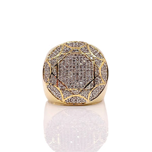 1.01 CT. Natural Diamond Men’s Round Shape Ring In 10 KT Yellow Gold