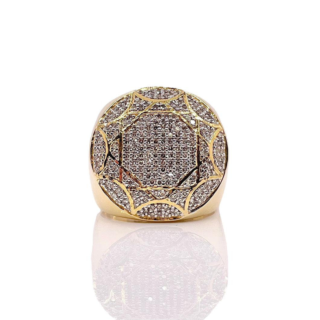 1.01 CT. Natural Diamond Men’s Round Shape Ring In 10 KT Yellow Gold
