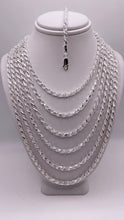 Load image into Gallery viewer, 3mm Rope Chain/Bracelet In Silver