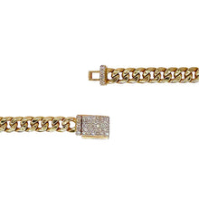 Load image into Gallery viewer, 6mm Miami Cuban Link Chain With Natural Diamond Box Lock In 10 KT Yellow Gold