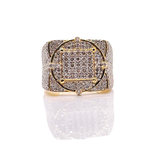 1.30 CT. Natural Diamond Men’s Ring In 10 KT Yellow Gold
