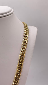 7.7mm Solid Miami Cuban Link Chain In 10 KT Yellow Gold