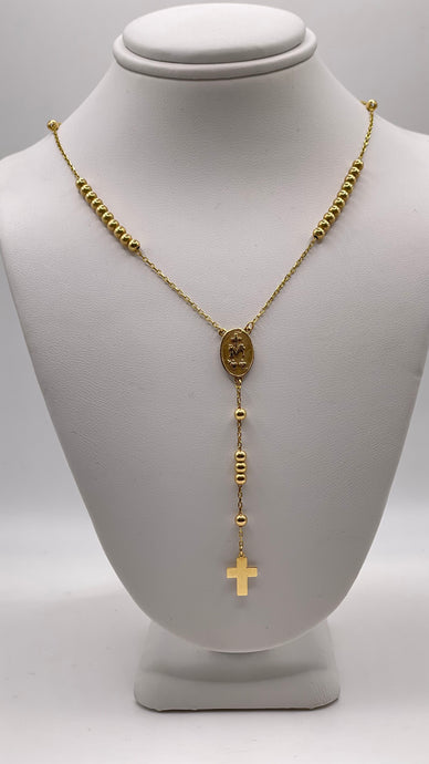 18 KT Yellow Gold Rosary Necklace