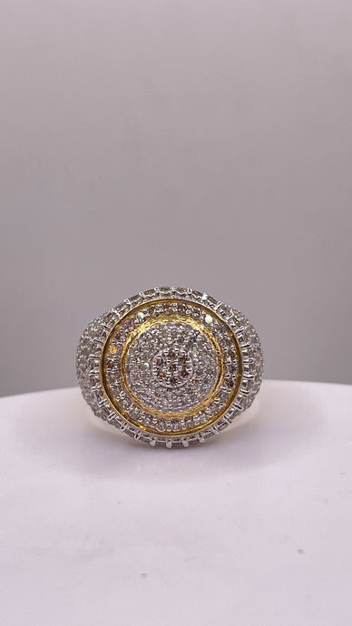 2.06 CT. Natural Diamond Round Shape Men’s Ring In 10 KT Yellow Gold