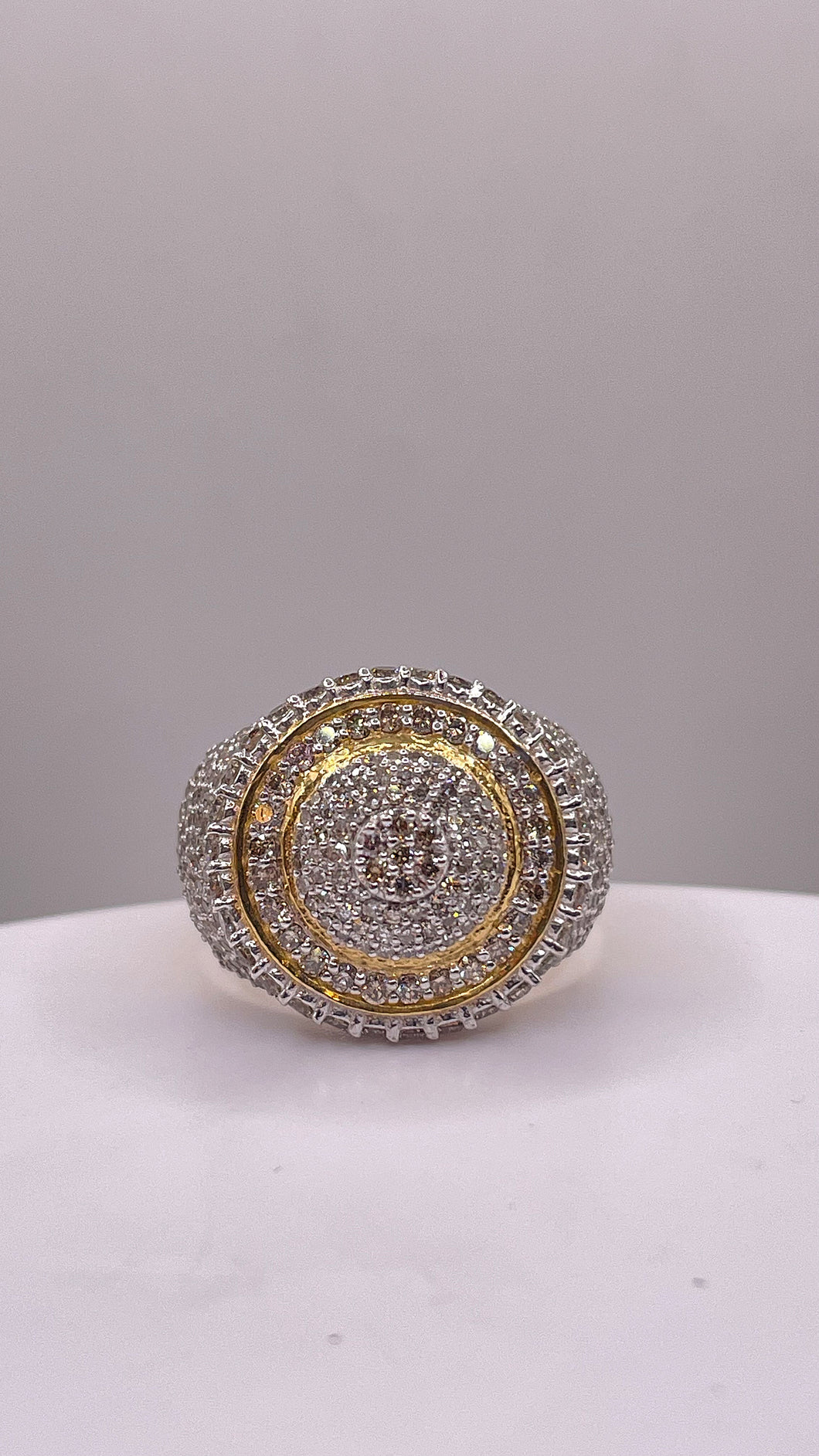 2.06 CT. Natural Diamond Round Shape Men’s Ring In 10 KT Yellow Gold