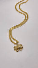 Load image into Gallery viewer, Gemini Laugh Now Cry Later Pendent &amp; Cuban Chain Combo In 10 KT Yellow Gold