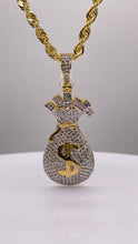 Load image into Gallery viewer, 1.13 CT. Natural Diamond Money Bag Pendent In 10 KT Yellow Gold