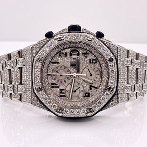 42mm AP Audemars Piguet Royal Oak Chronograph 25.00 CT VS+ Natural Diamond Watch