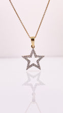 Load image into Gallery viewer, Women’s CZ Star Pendent &amp; Cable Link Chain In 10 KT Yellow Gold