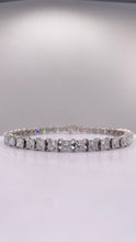 Load image into Gallery viewer, 11.02 CT. Lab Grown Princess-Cut Tennis Bracelet In 14 KT White Gold
