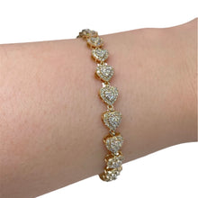 Load image into Gallery viewer, 2.17 CT. T.D.W Natural Diamond Heart Shape Ladies Bracelet In 10 KT Yellow Gold