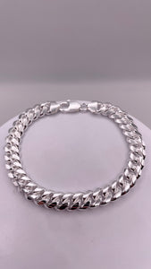 8mm Solid Miami Cuban Link Chain/Bracelet In Silver